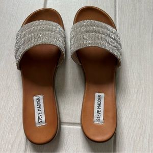 Steve Madden jeweled slip on sandals. Size 8